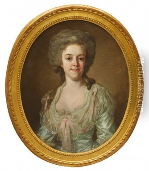 Portratt Forestallande Hedvig Ulrica Rappe, F Von Hermansson Oil Painting - Lorenz Pasch the Younger