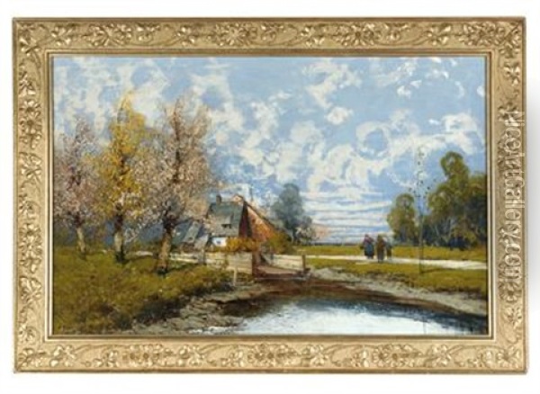 Sommertag Oil Painting - Georg Fischhof