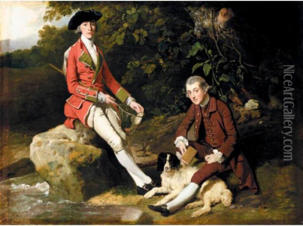 Portrait Of John Yorke And Colonel Coore Oil Painting - Johann Zoffany