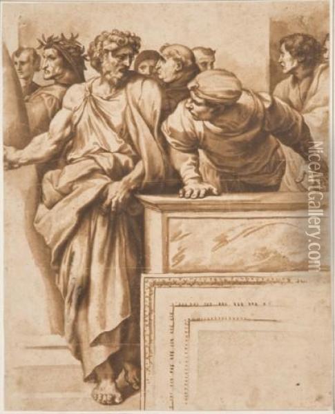 La Dispute Du Saint Sacrement, D'apres Raphael Oil Painting - Johannes Episcopius