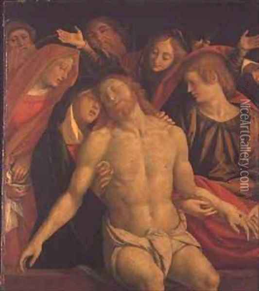 The Dead Christ with the Virgin and Saints Oil Painting - Gaudenzio Ferrari