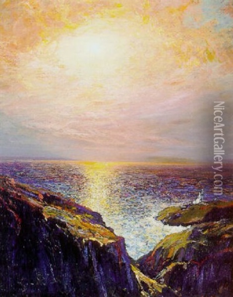 California Coast, Sunset Oil Painting - Julian Walbridge Rix