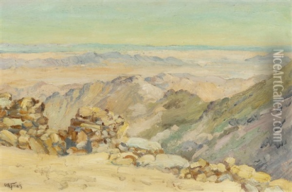 The Desert From The Laguna Mts Oil Painting - Charles Arthur Fries
