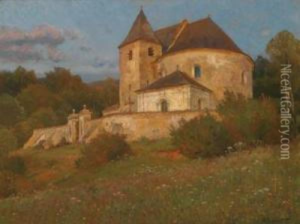 In The Evening Light, Scene From Neulengbach Oil Painting - Hugo Darnaut