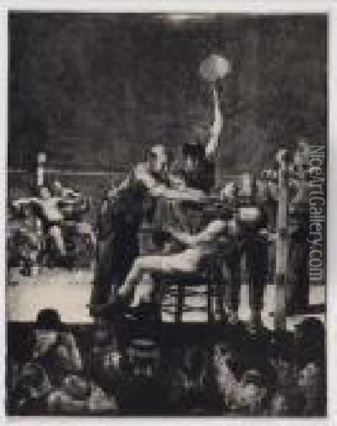 Between Rounds Oil Painting - George Wesley Bellows
