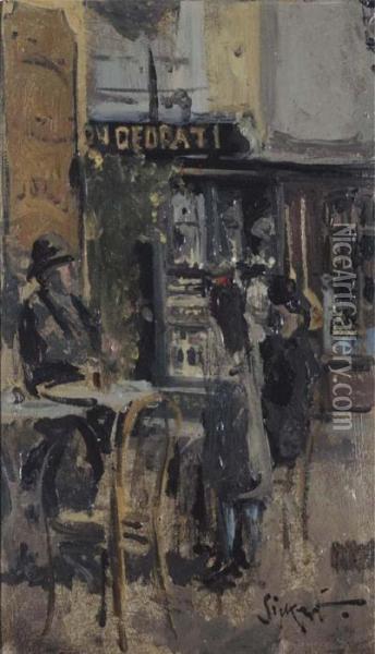 The Little Tea Shop, Dieppe Oil Painting - Walter Richard Sickert