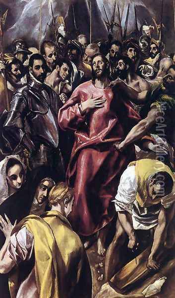 The Disrobing of Christ, 1583-84 Oil Painting - El Greco (Domenikos Theotokopoulos)