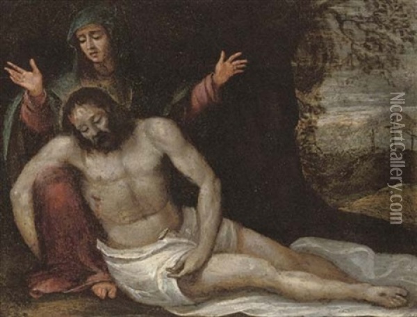The Lamentation Oil Painting - Jacopo Palma il Giovane