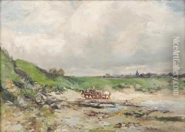 Ploughing, Possibly Near St Monans Oil Painting - William Bradley Lamond