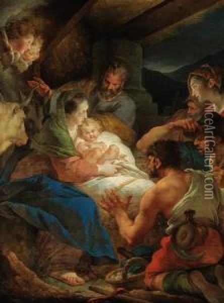 The Adoration Of The Shepherds Oil Painting - Giuseppe Cades