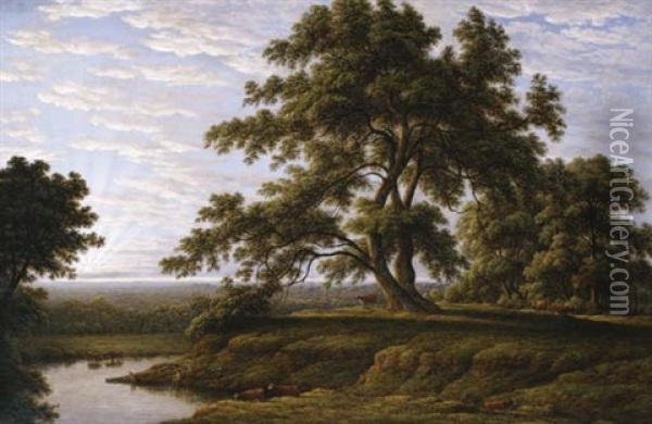Marchington Woodlands, Needwood Forest, Staffordshire Oil Painting - John Glover