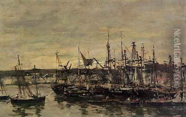 Portrieux, the Port Oil Painting - Eugene Boudin