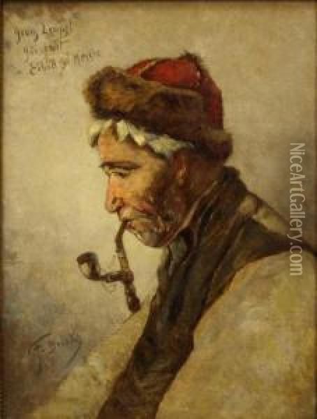 Profilbildnis Eines Mannes Mit Pfeife Oil Painting - Fritz Beinke