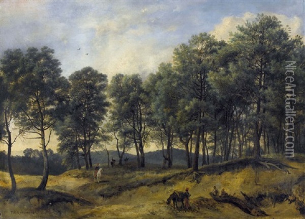 Reiter Im Wald Oil Painting - Theodore Rousseau
