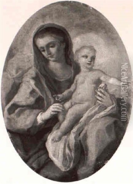 La Vierge Et L'enfant Oil Painting - Francesco de Mura