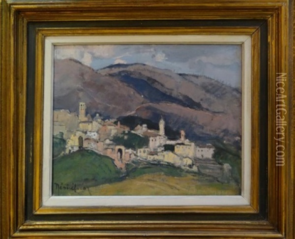 Village Dans La Montagne, Assise Oil Painting - Louis Marie Desire-Lucas