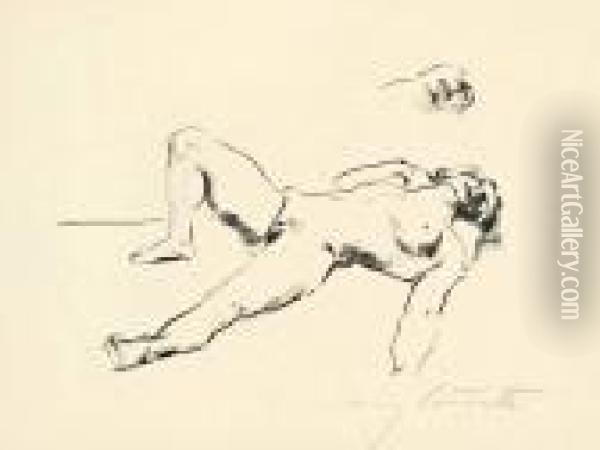 Liegender Weiblicher Akt Ii Oil Painting - Lovis (Franz Heinrich Louis) Corinth