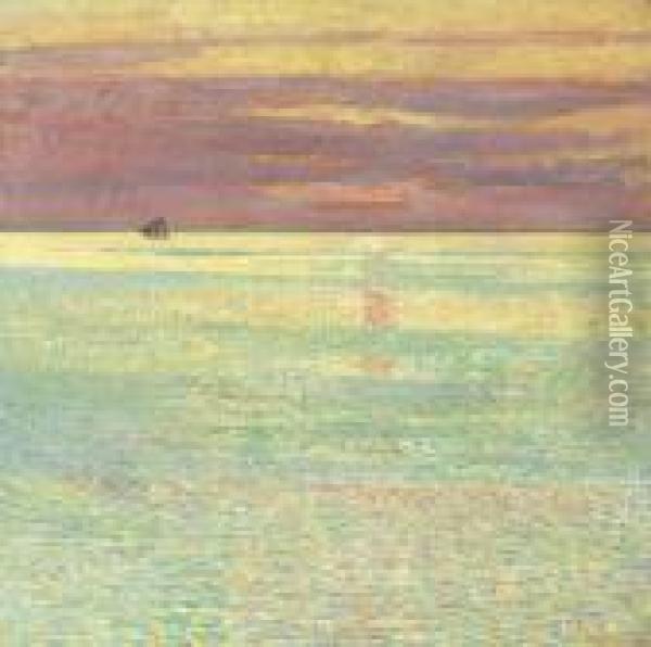 Sunset At Sea Oil Painting - Frederick Childe Hassam