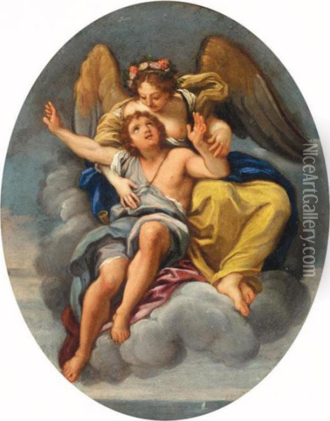 An Angel Bearing A Youth To Heaven Oil Painting - Giuseppe Passeri