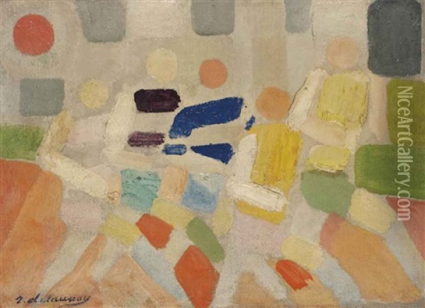 Les Coureurs Oil Painting - Robert Delaunay