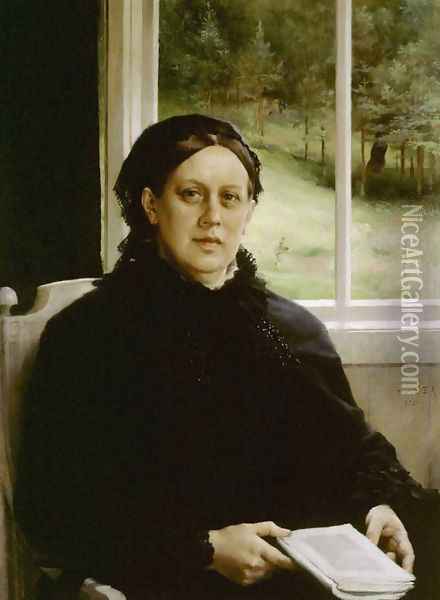 Mother of the Artist Oil Painting - Albert Edelfelt