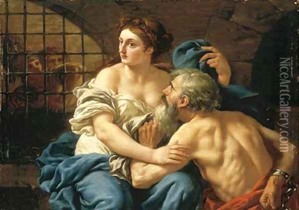 Roman Charity Oil Painting - Jean Jacques II Lagrenee