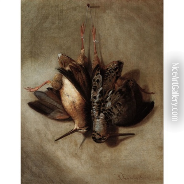 A Brace Of Woodcock Oil Painting - Richard La Barre Goodwin