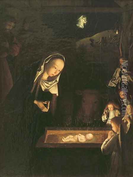 The Nativity at Night Oil Painting - Gerrit tot Sint Jans (de Saint-Jean)
