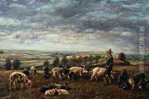 On the Sussex Downs Oil Painting - Mark Fisher