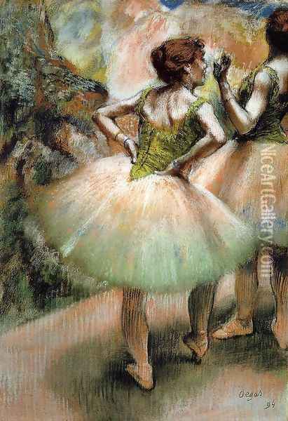Dancers, Pink and Green I Oil Painting - Edgar Degas