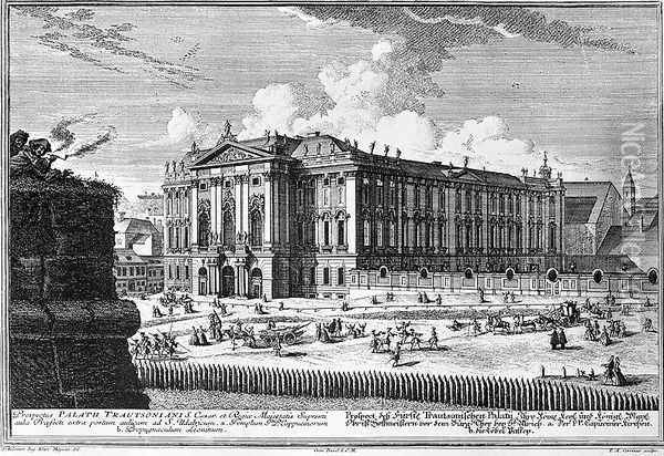 View of the Trautson Palace built for Count Johann Leopold Donat Trautson Oil Painting - Salomon Kleiner