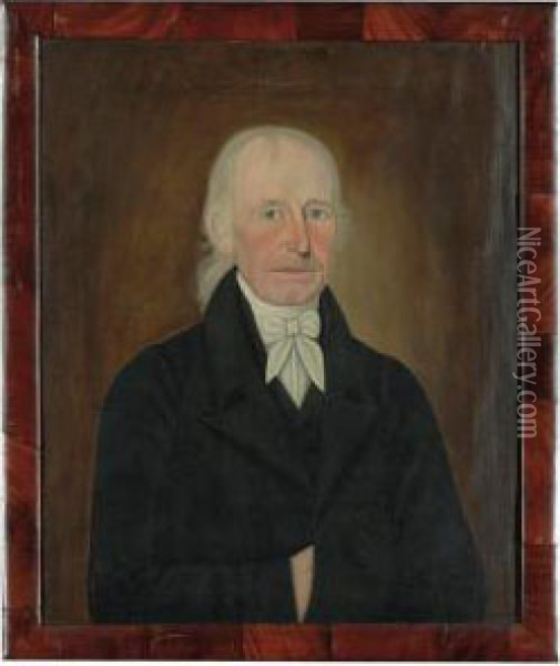 A Portrait Of Squire Enoch Perley Oil Painting - John, Brewster Jnr.