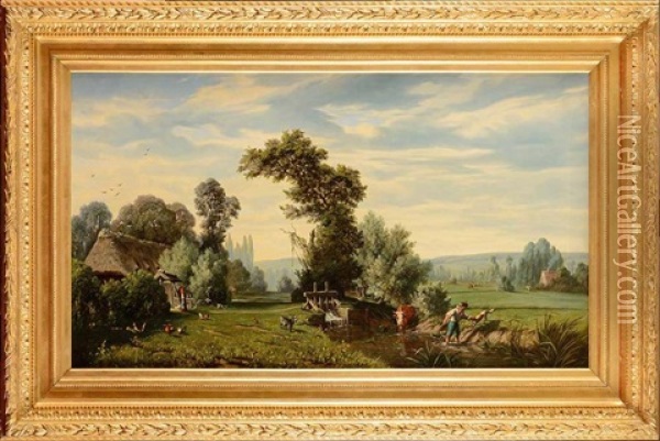 Prairie D'aumale. Seine Inferieure Oil Painting - Camille Flers