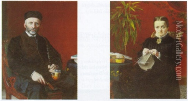 Portraet Af Can. Jur. Theodor Suhr Bang Oil Painting - Vilhelmine Marie Bang