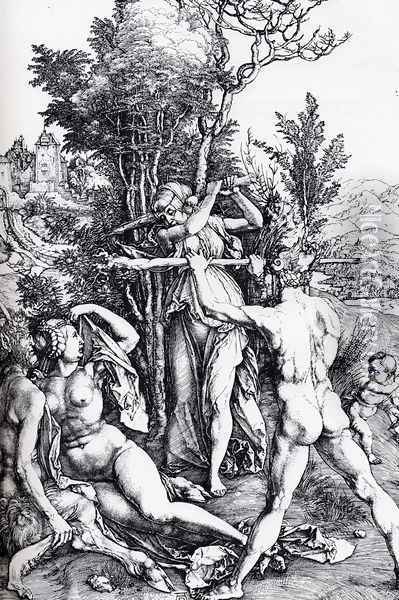 Hercules At The Crossroads 1498 Oil Painting - Albrecht Durer