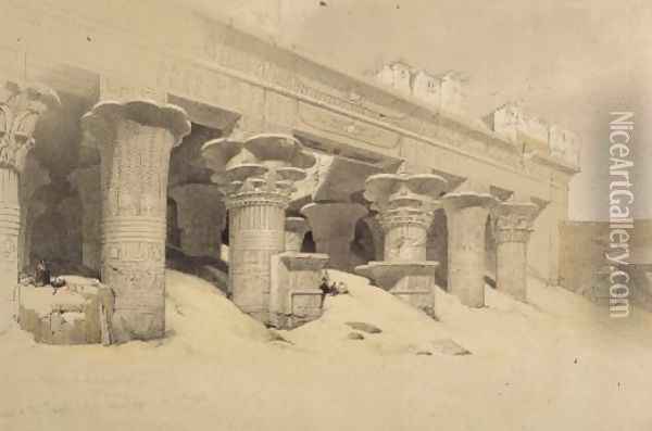 Portico of the Temple of Edfu, Upper Egypt, from Egypt and Nubia, Vol.1 Oil Painting - David Roberts