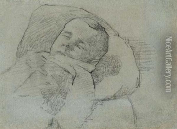 Fils De L'artiste Couche (recto And Verso) Oil Painting - Paul Gauguin