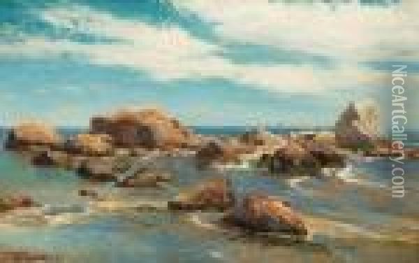 Rocky Coast Oil Painting - Mauritz F. H. de Haas