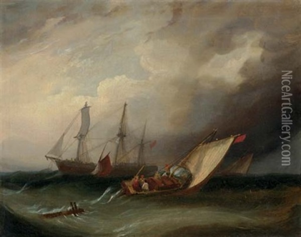 An Approaching Squall Oil Painting - Frederick Calvert