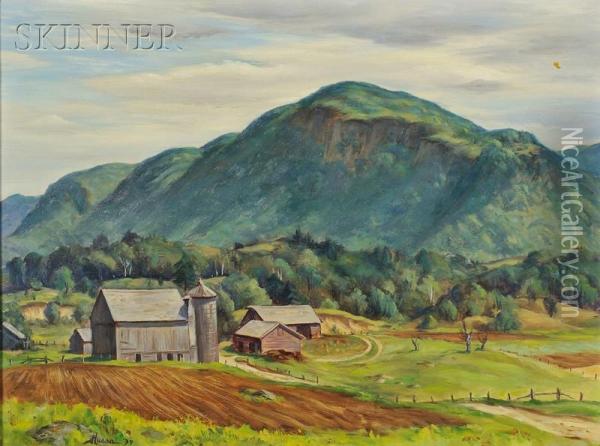 Grey Barns Oil Painting - Theodore Frederick Hussa