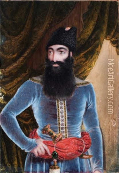 Portrait Du Prince Heritier Abbas Mirza Qajar Oil Painting - Henry Collens