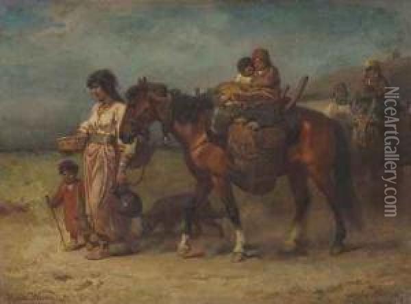 Ziehende Zigeuner Oil Painting - Heinrich Winter