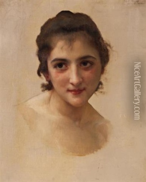 Bust Of A Woman Oil Painting - William-Adolphe Bouguereau