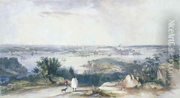 View of Sydney from St Leonards, 1842 Oil Painting - Conrad Martens