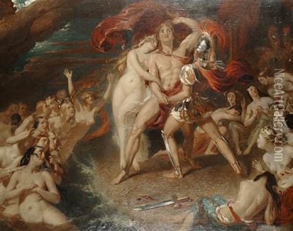 Mythological Scene Oil Painting - William Etty