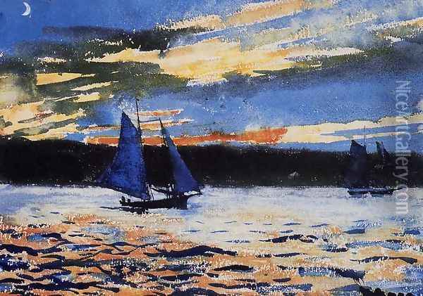 Gloucester Sunset Oil Painting - Winslow Homer