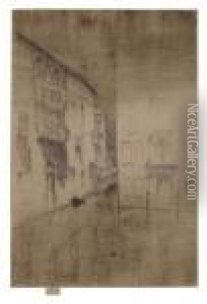 Nocturne: Palaces, From Twenty-six Etchings Oil Painting - James Abbott McNeill Whistler