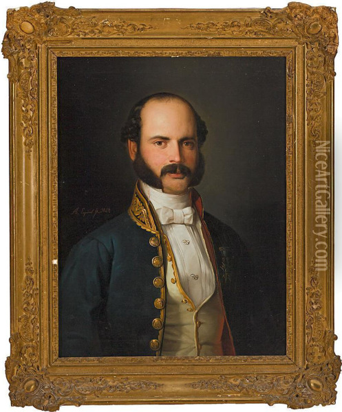 Retrato Masculino Oil Painting - Antonio Maria Esquivel Y Suarez De Urbina