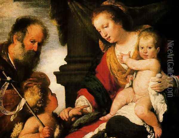 Holy Family with St. John the Baptist Oil Painting - Bernardo Strozzi