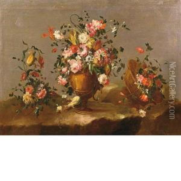 Natura Morta Oil Painting - Master Of The Guardeschi Flowers